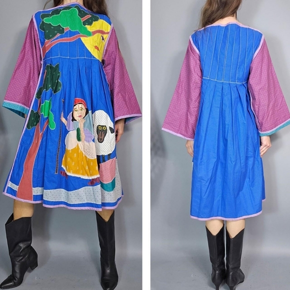 Vintage Dresses & Skirts - Vintage Multicolor Artistic Dress